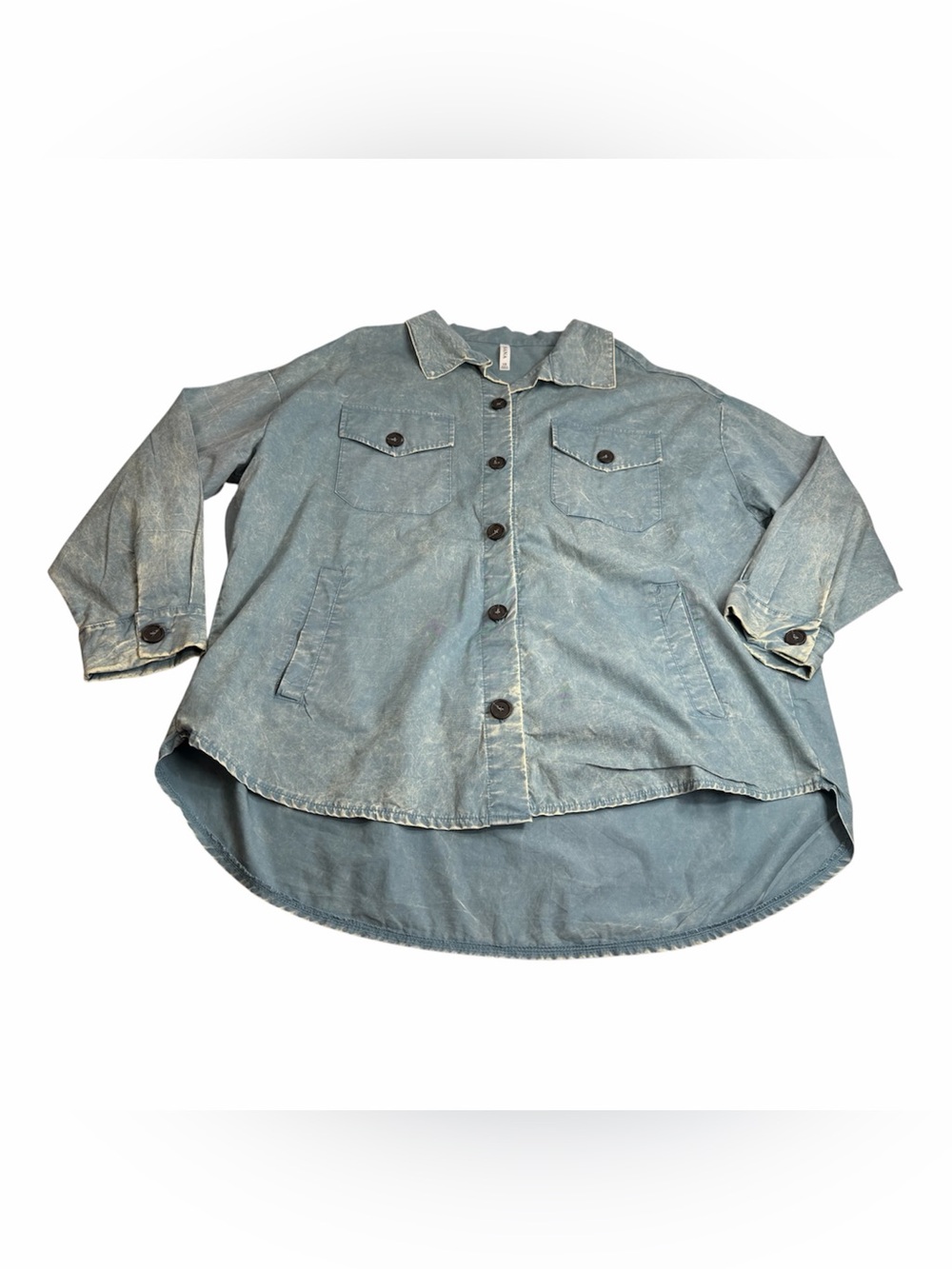 Zenana Teal Button Up Oversized Shirt. Great for Layering! Boutique. Size 1X